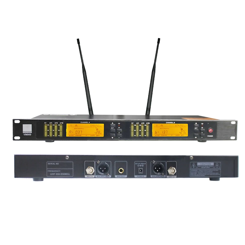 Hot Selling 2channel Karaoke Microphone System Wireless Vm860 Tvott