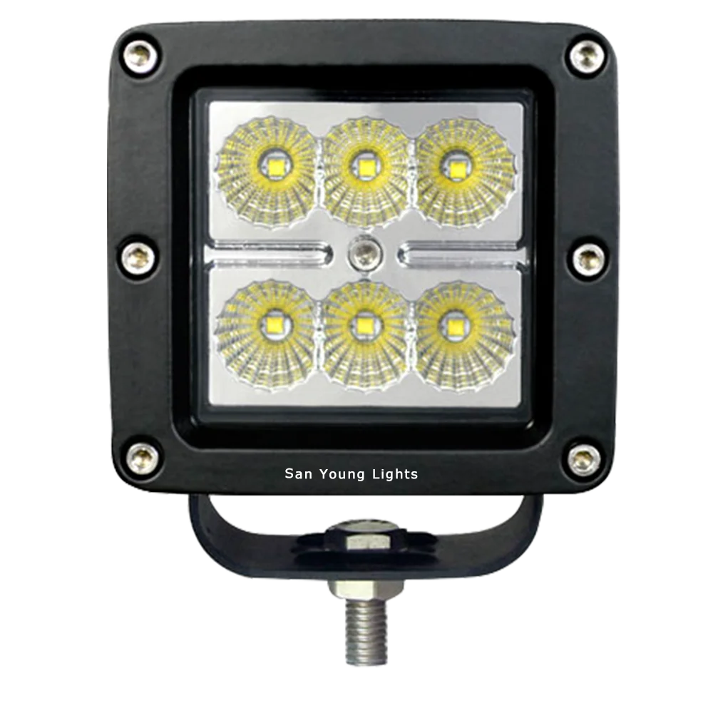 3 inch Square Trucks Forklift LED pod lights for mini work light 18W led driving fog lights 12V 24V