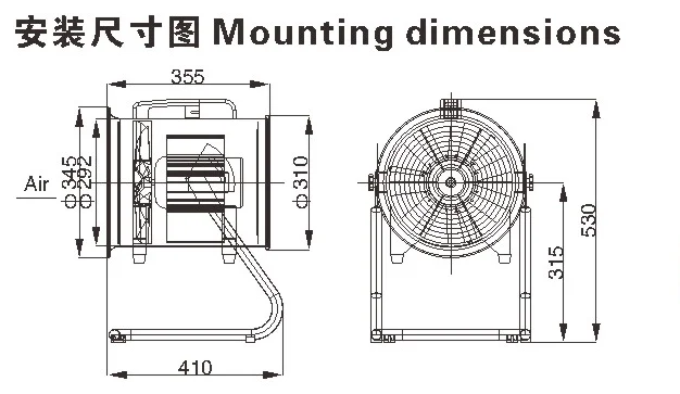 Factory Direct Sales Axial Flow Fan High Speed Aluminum Blade Industrial Portable Ventilating Exhaust Axial Flow Fan