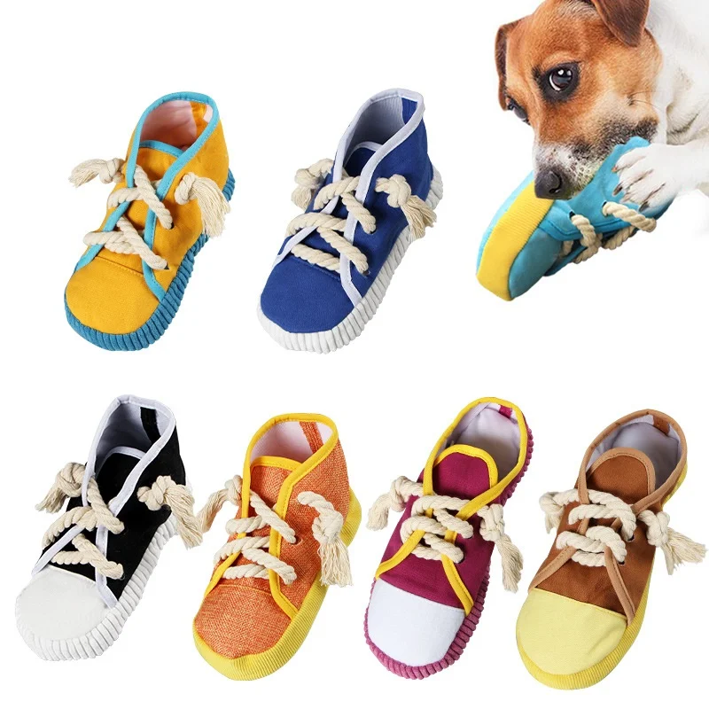 Custom Pet Molar Toy Shoe Biting Interactive Puppy Dog Cotton Chew