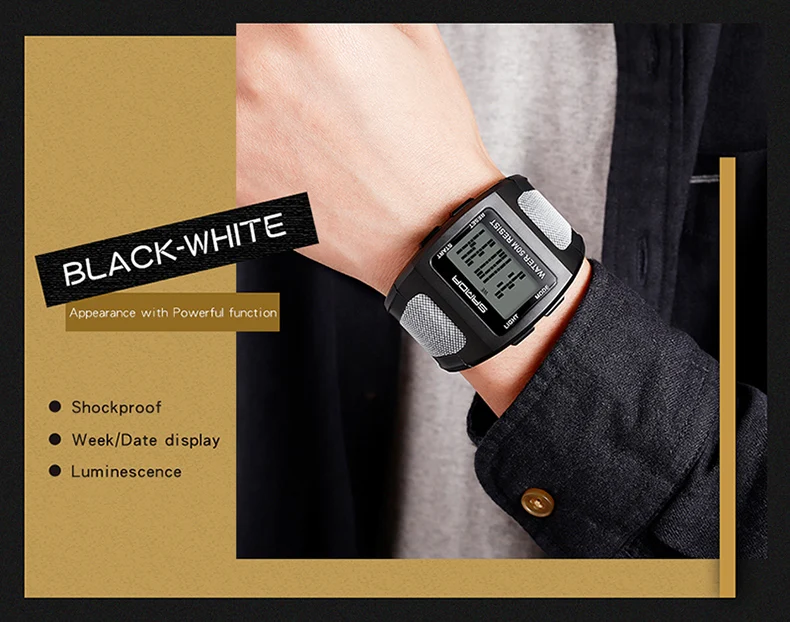 散打222防水男士数码手表冲击运动手表时尚防水电子表男士