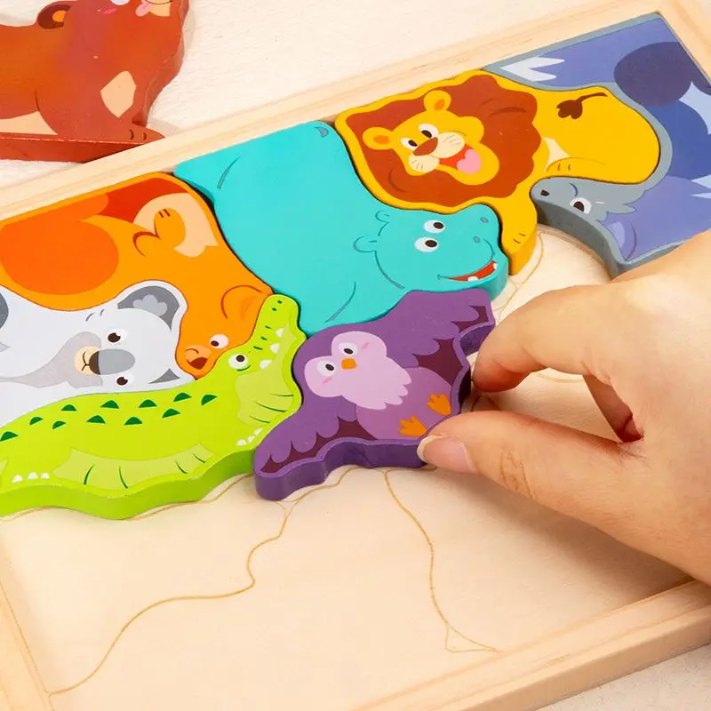 Wholesale Cartoon Animal Dinosaur Stacking Jigsaw Toy Montessori Early ...
