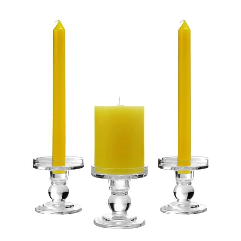 Cheap Crystal Glass Pillar Candle Holders For Festivals Or Celebration
