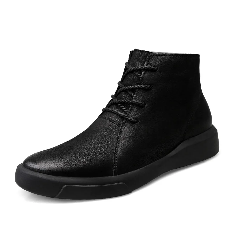 
New design comfortable soft lining lace-up ankle outdoor winter boots for men 