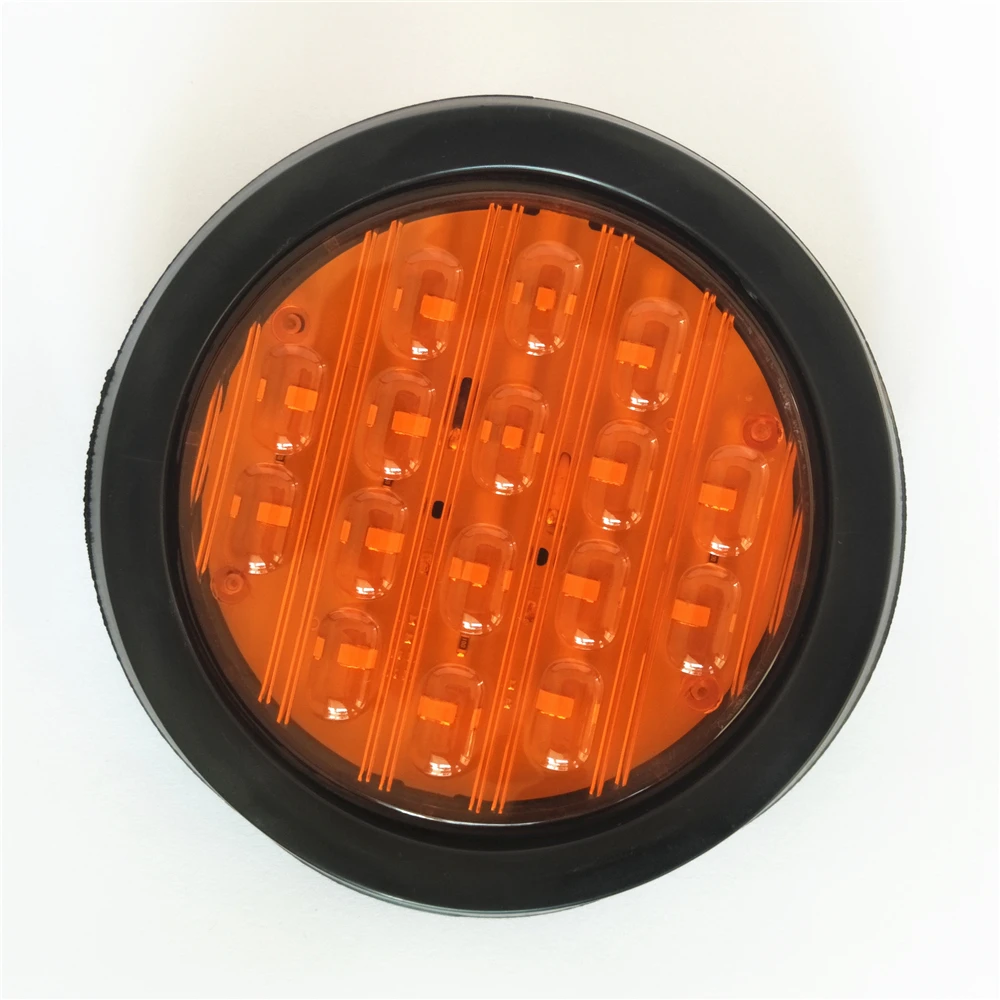 4 Inch 16 LEDs amber red white round LED tail lights for truck trailer parts accessories