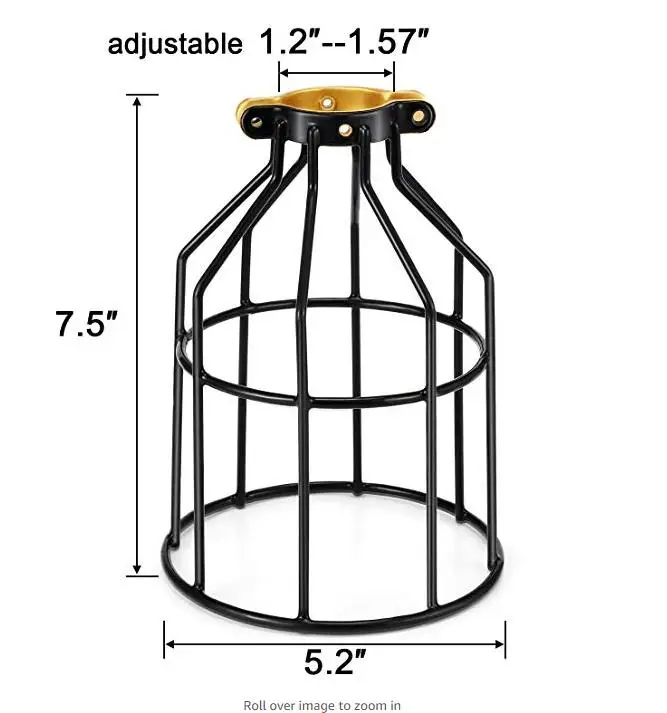 Metal Wire Lamp Shade Cage Guard Industrial Or Home Loft Lamp Guard For