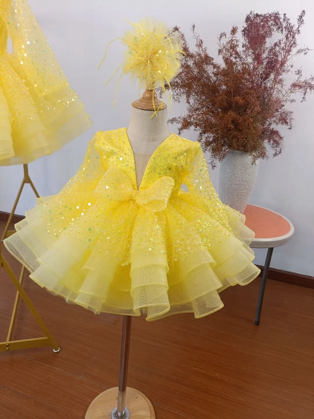 2024 New Custom Sequin Flower Girl Dress Party Wear Children's 1 Years