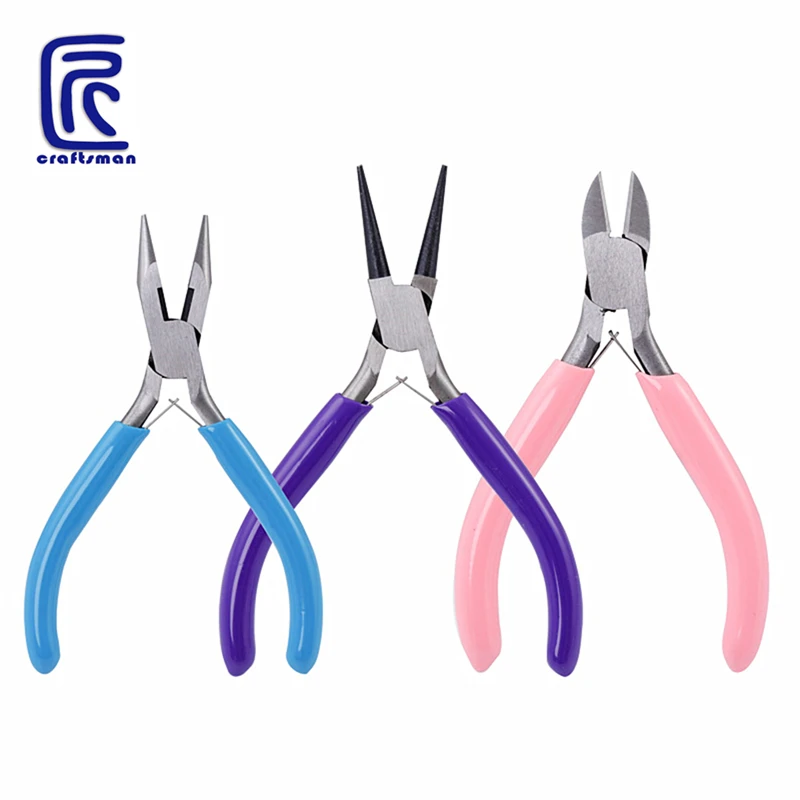 3pcs Home Jewelry Tool Jewelry Pliers Flat Nose Plier Carbon Steel