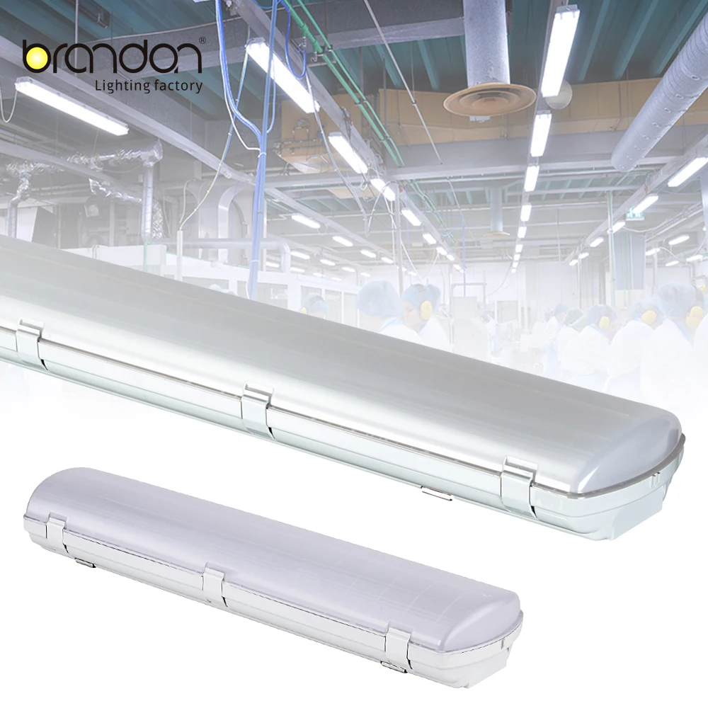 DLC 4ft 5ft led tube t8 2x36w ip65 waterproof tri proof industrial led light fixture