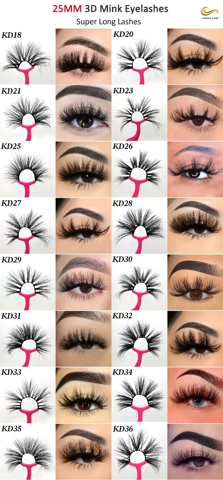 25mm mink eyelash catalog