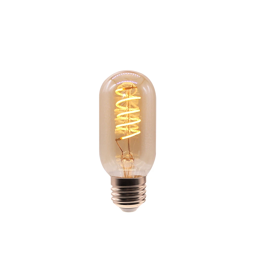 Vintage Spiral Edison tubular Light Bulb T45 Dimmable Equivalent 2200K Decoration  LED Filament Bulbs