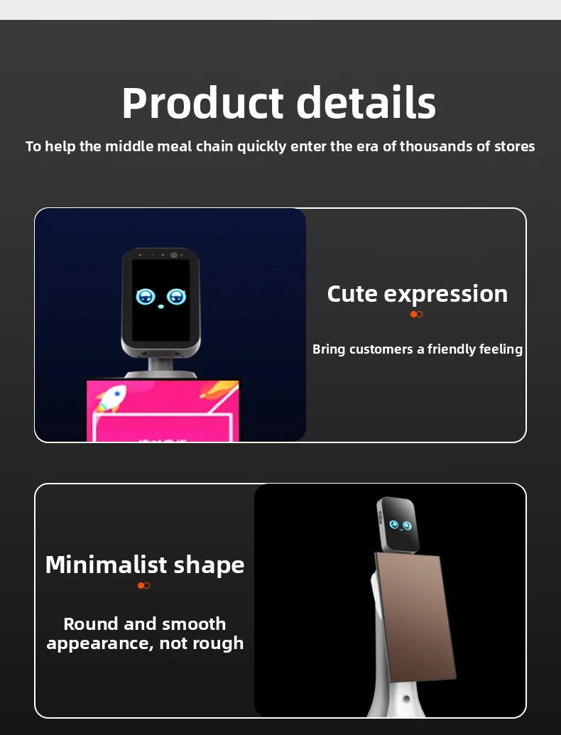 27-Inch Big Screen Display 6 Microphone Service Robot with Voice Interactive Welcome Feature Smart Reception Robot details