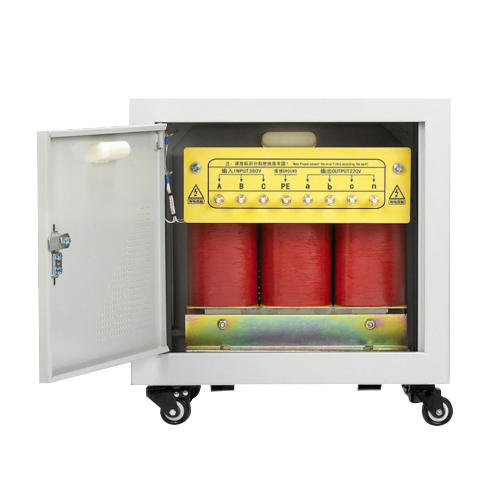 factory supply best price  4kva 5kva 380v to 220v 3 phase 50/60Hz Three phase Dry type  isolation Transformer with IEC supplier