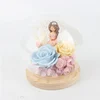 Ball garden with wood base preserved flower gift set for best Christmas gift
