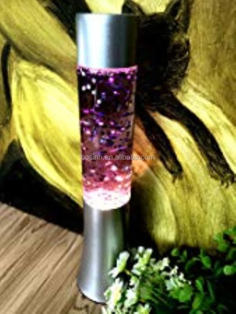 Rainbow Glitter Lava Lamp Style Relaxing Mood Multi Colour Cylinder