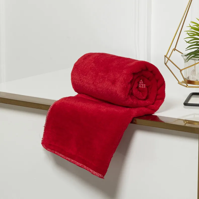 Autumn Winter Coral Fleece Flannel Blanket Single Layer Print Eco-friendly Modern Home & Bedding Use Customizable Knitted details