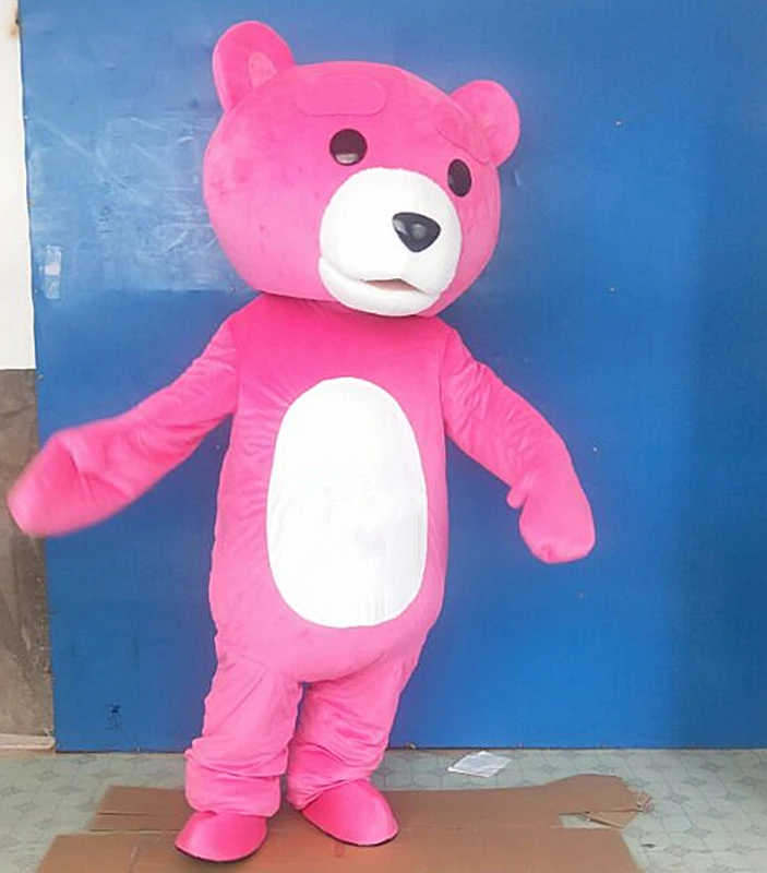 Good Ventilation Life Size Blue Plush Teddy Bear Costume With Clear