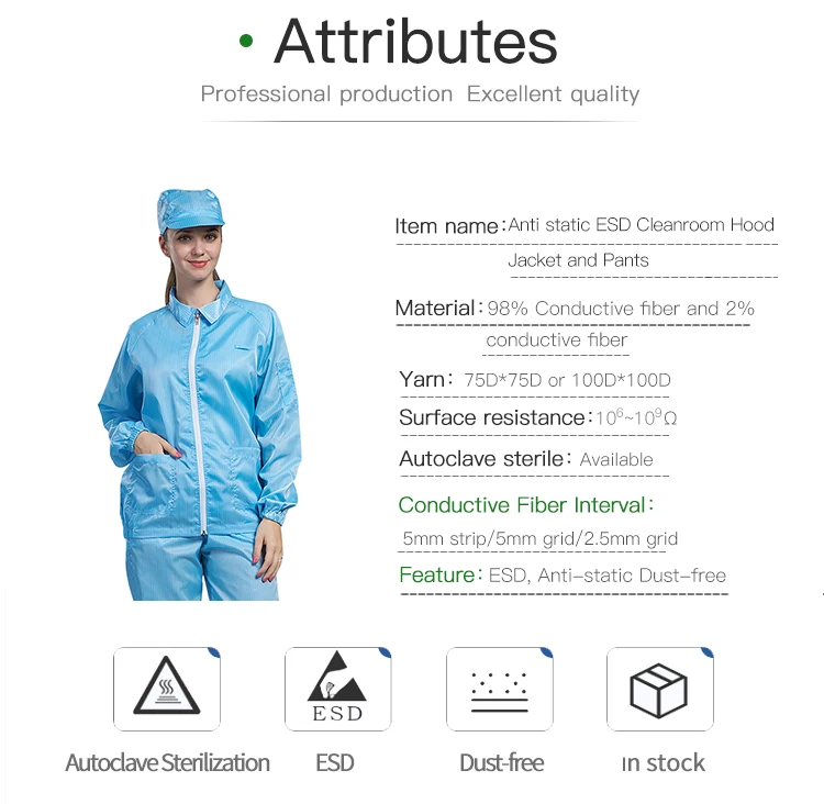 1000 class factory custom cleanroom worker suit non woven fabric antistatic esd coverall clean room clothes - KingCare | KingCare.net