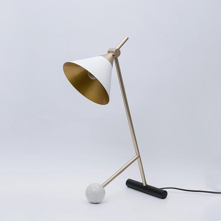 Table Lamp Professional Factory Export Marble Shade Metal Base White Lighting and Circuitry Design Auto CAD Layout 2-year