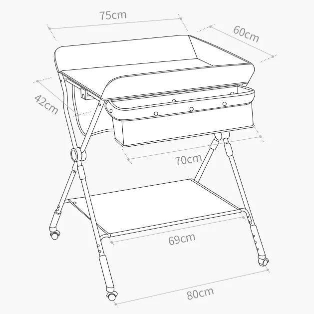 Пеленальный стол размеры