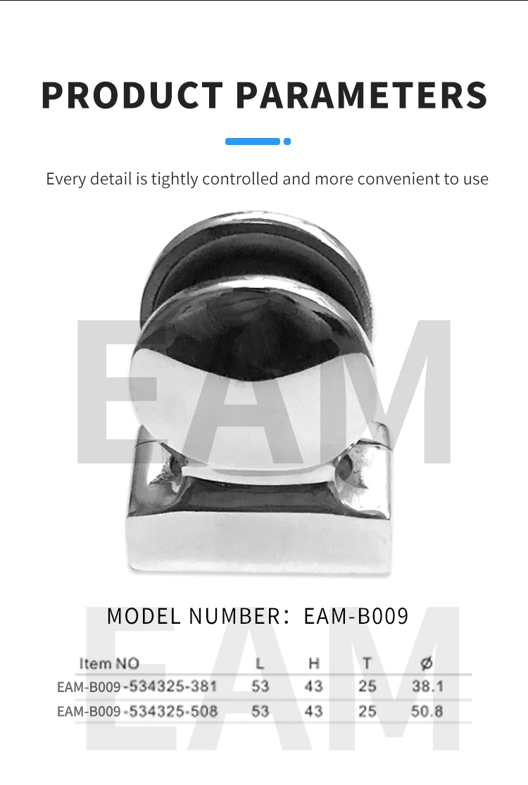 Hot selling stainless steel stair handrail accessories for frameless glass stainless steel 316 glass clamp