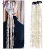 Genya Fashion Pealsl Hair Extension Attachment Metal Hair Snap Clips Chain Hairband For Women Hair Zip Accessories