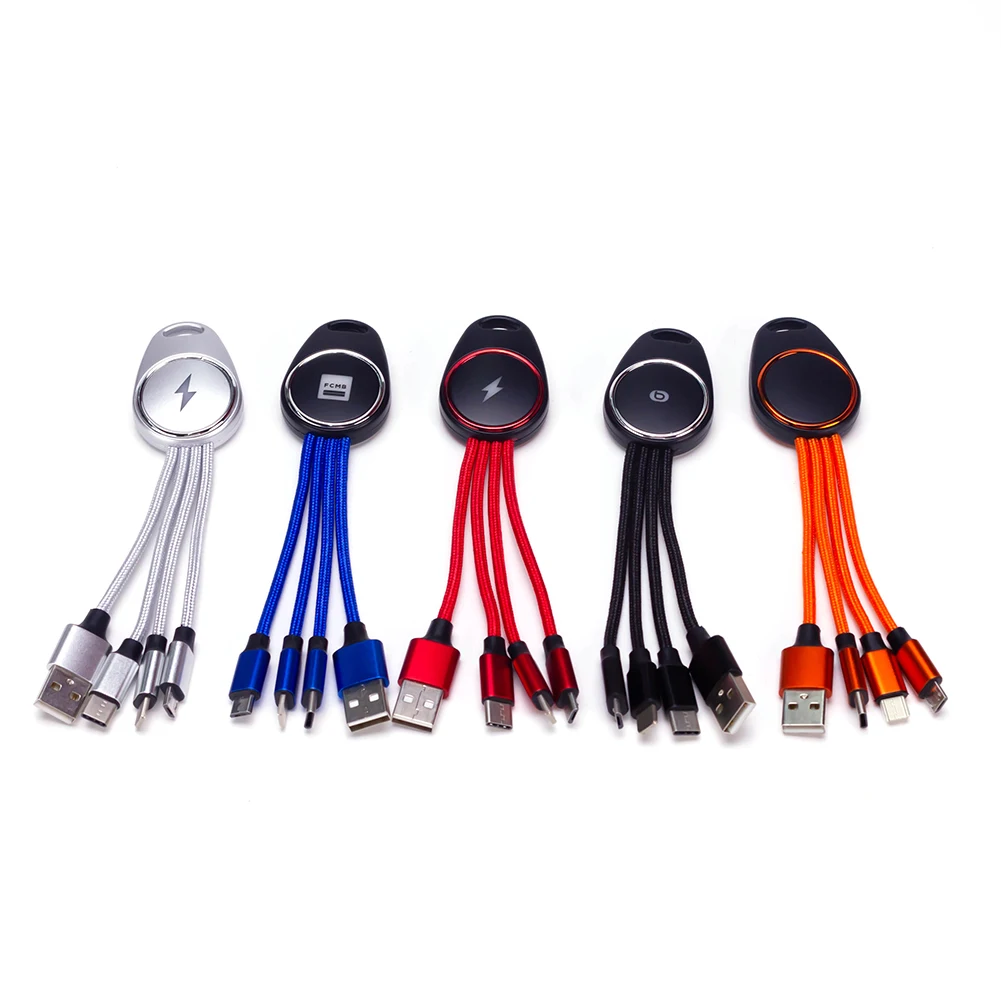 Promotion Gift Items Type C IOS Micro Nylon Braided 15cm Keychain USB Charging Cable For Smartphone - ANKUX.COM