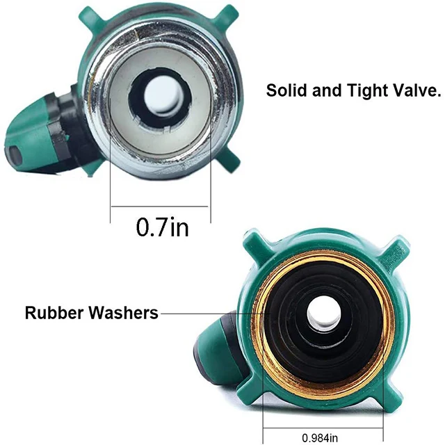 1 Way Metal Garden Hose Connector,Water Splitter Shut Off Valve With