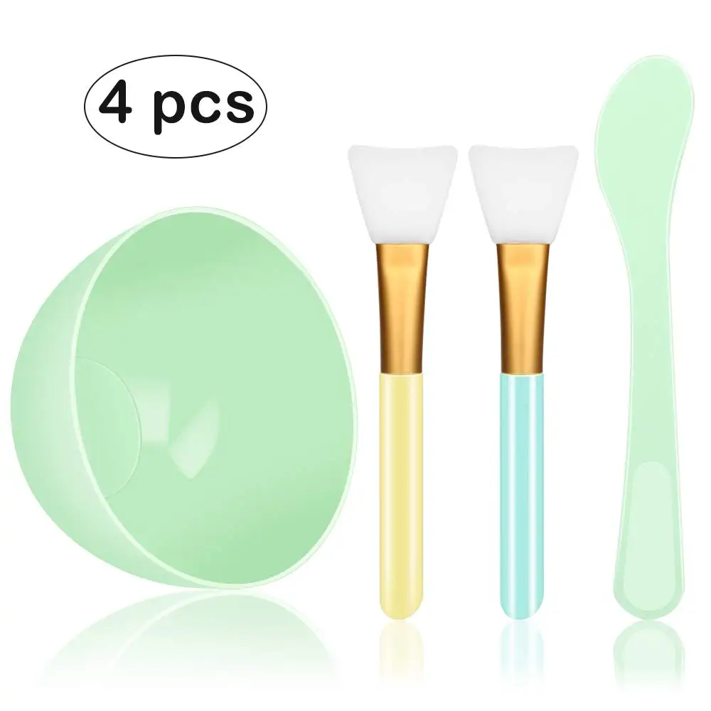 Download 4 Pcs Face Mask Mixing Bowl Set Silicone Mask Brush Plastic Bowl And Spatula Wholesale Other Makeup Tools Products On Tradees Com PSD Mockup Templates