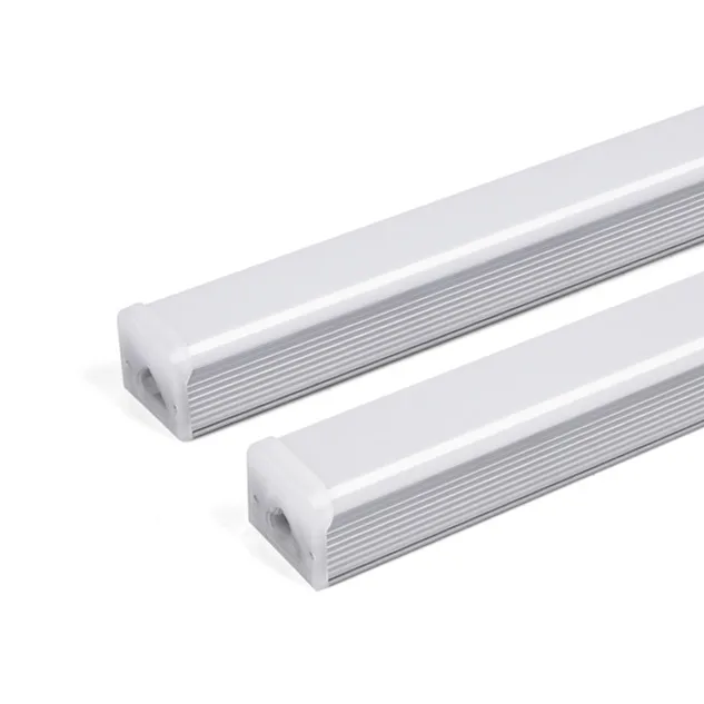 DLC ETL 4 feet-8 feet ac100-277v dimmable 50000hrs clear cover led batten light dimmable t5 led integrated tube light 30w/40w