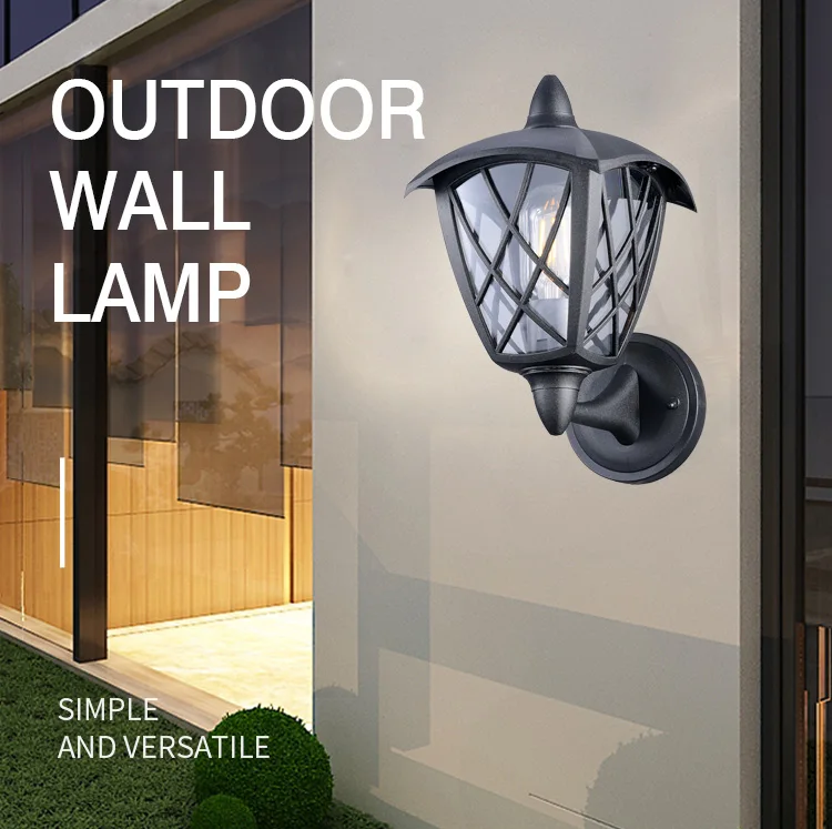 Classical Art Outdoor Decor Decorative Black Border Wall Lamp For Patio