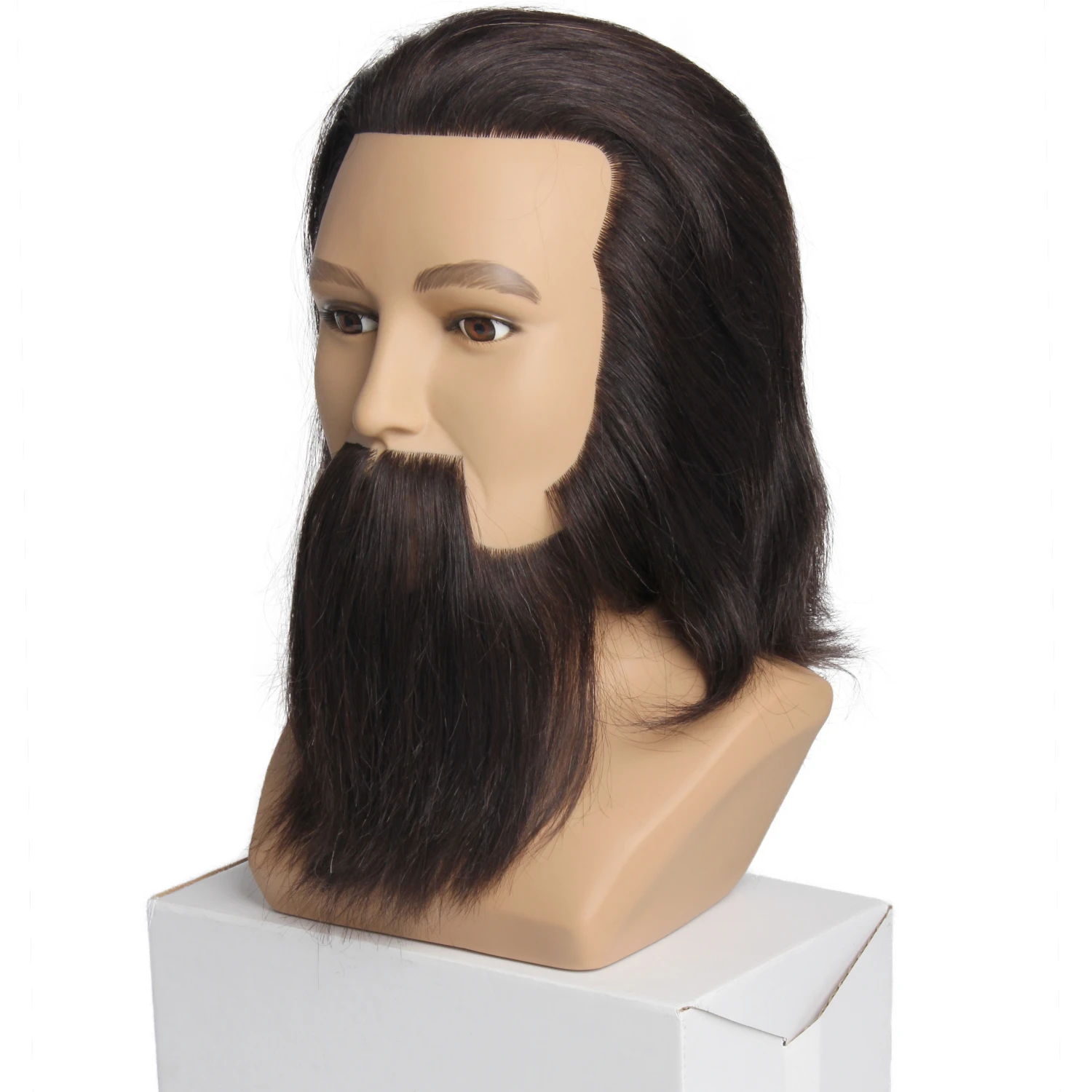 oem male mannequin head with beard, no moq male silicone