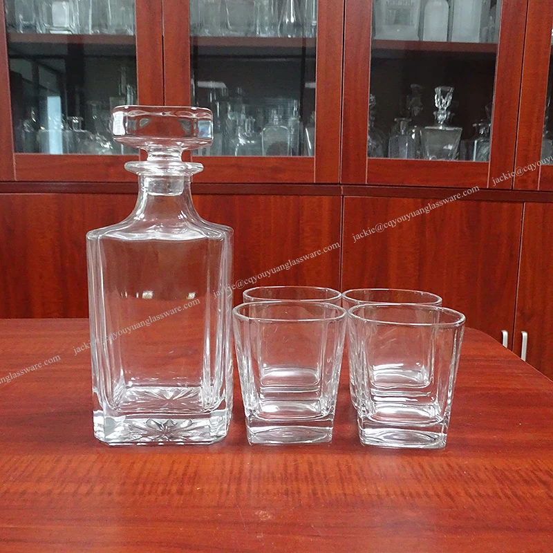 750ml Square Whisky Clear Glass Decanter With Polished Glass Lid Buy Glass Decanter,Whisky