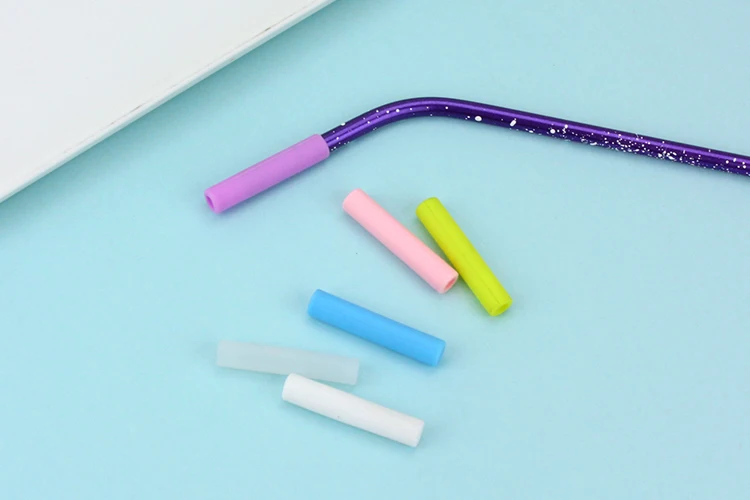 Food Grade Straw Silicone Tips Cover Fit For 6mm 8mm 12mm Diameter