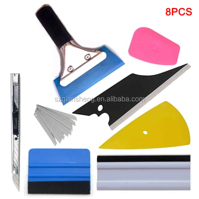 8 PCS Car Window Tint Wrapping Vinyl Tools Squeegee Scraper Applicator Kits