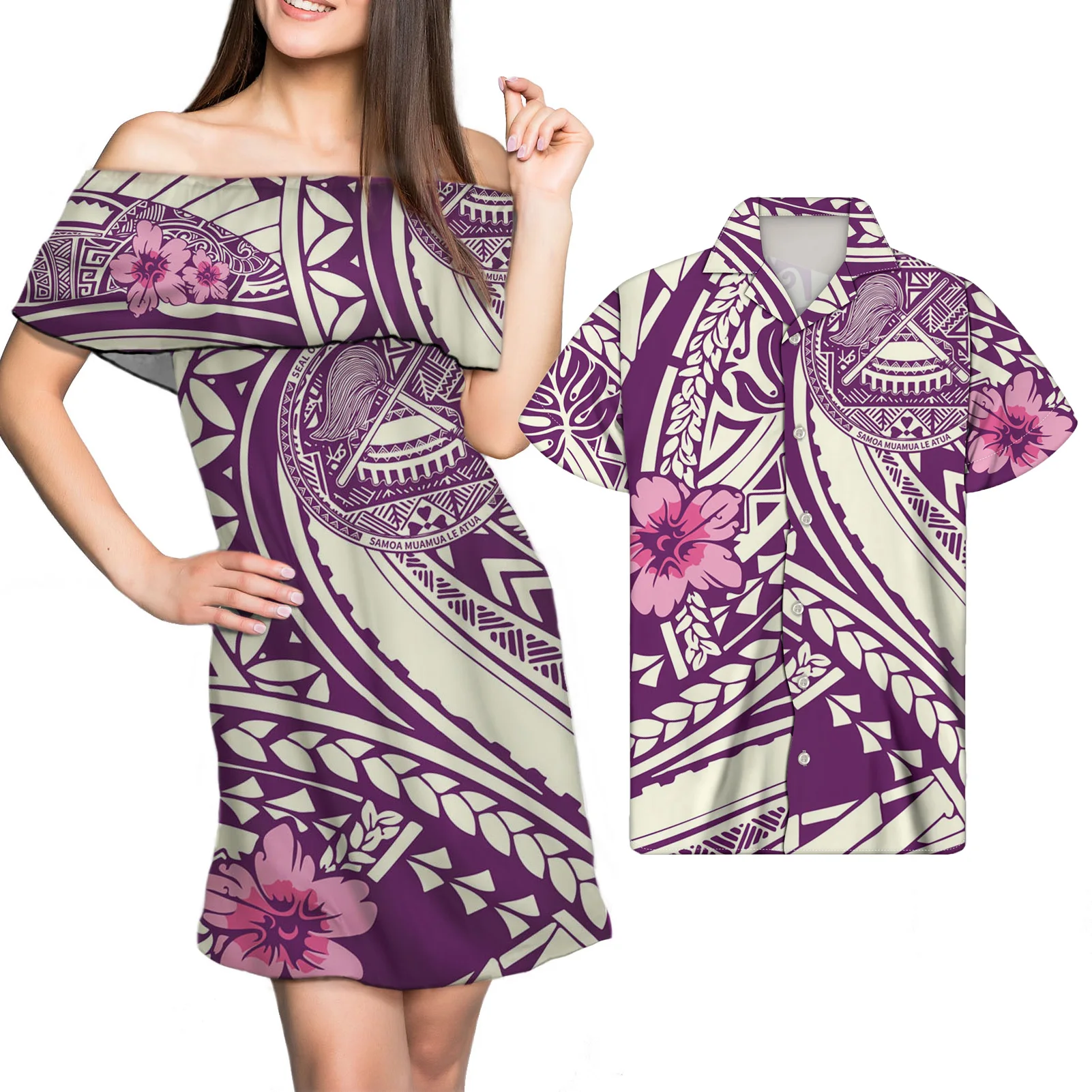 Casual Mauve Samoan Tribal Pattern 