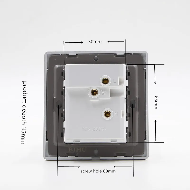 Wholesale Bihu Switch Socket acrylic click button Panel Switch Plate 4gang 1way