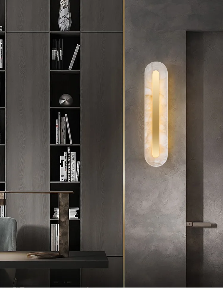 product modern nordic led wall lamps creative marble indoor gold minimalist line luxury design bedside wall decor easy recessed home-5