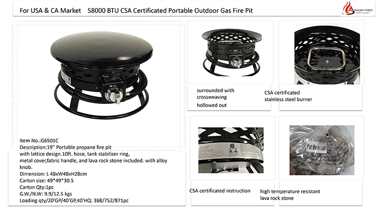 Beste Wahl Outdoor Camping Stahl Gas Feuerstelle Mit Metall Abdeckung