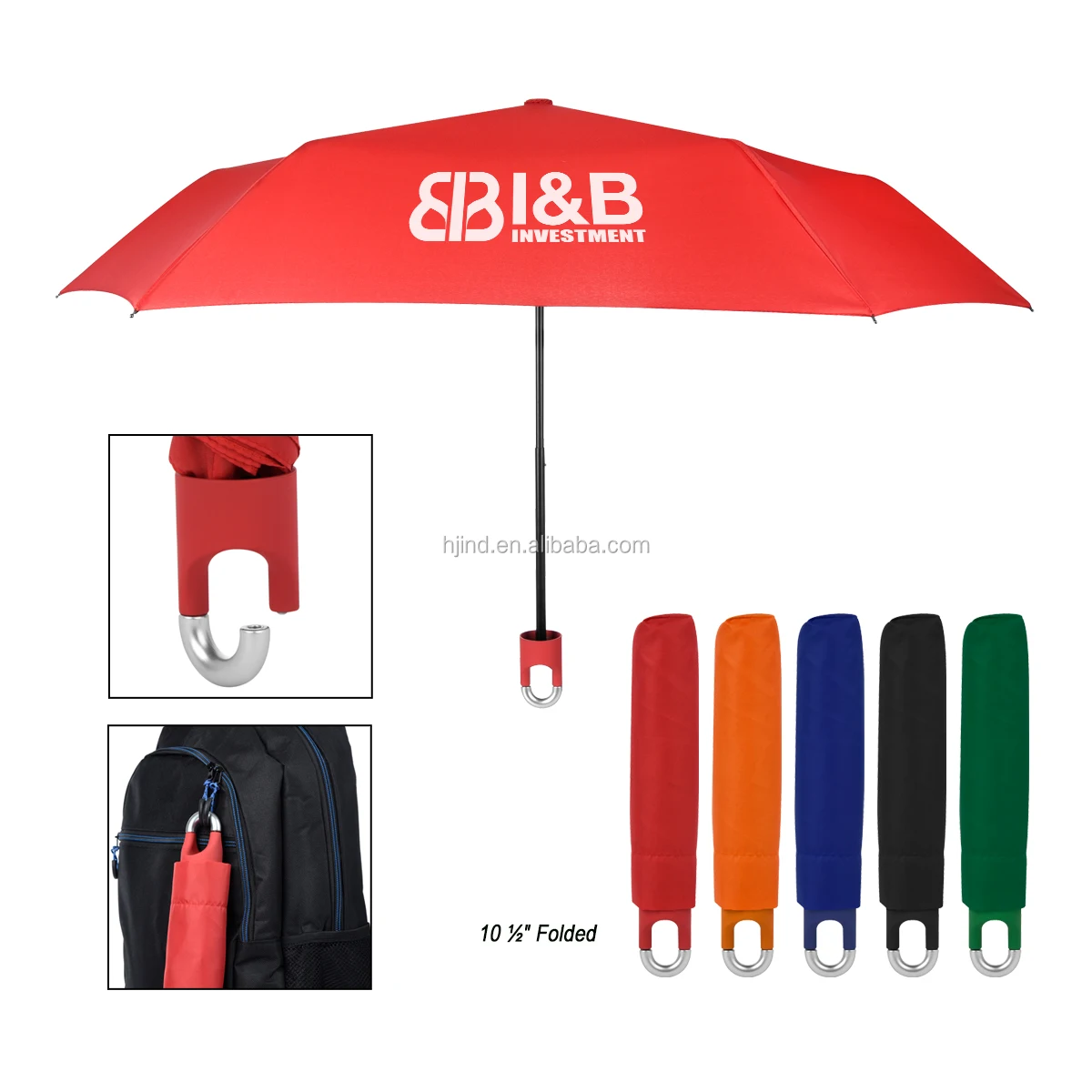 New Product Easy Carry Unique Folding Umbrella With Hook Loop Lock