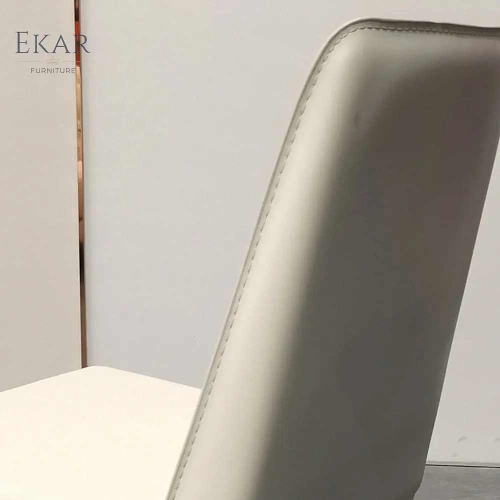 product ekar furniture  classic design wholesale luxury genuine a grade cow leather saddle italian simple dining room chair-63