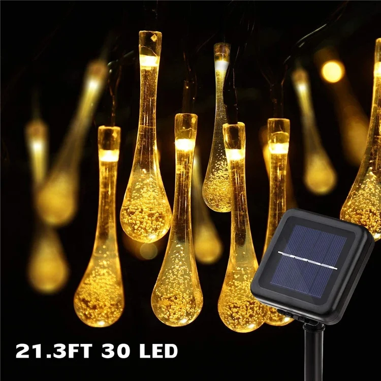 Hot Sale LED Light Solar Water Drop Light String Outdoor Balcony Garden Waterproof Light