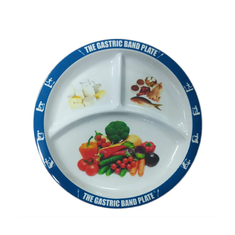 Compartment Divided Melamine Plates For Kids Plastic Children Plates