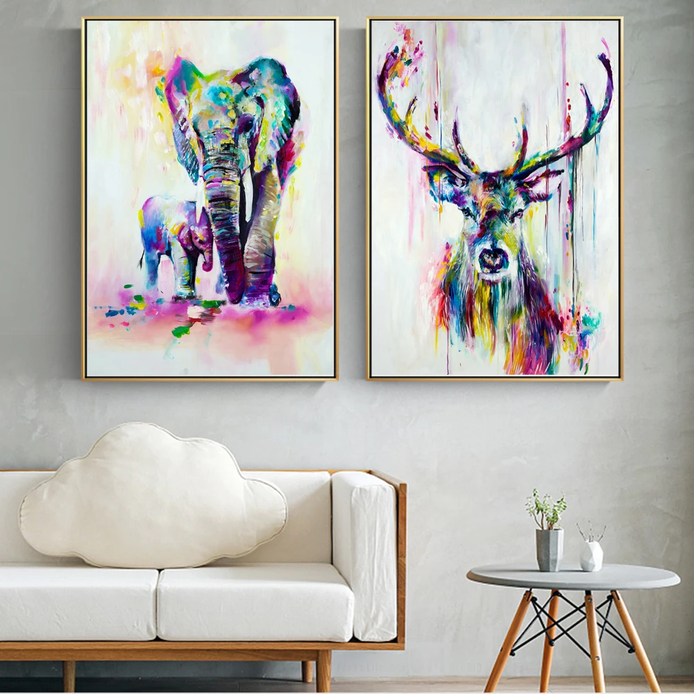 watercolor animals abstract