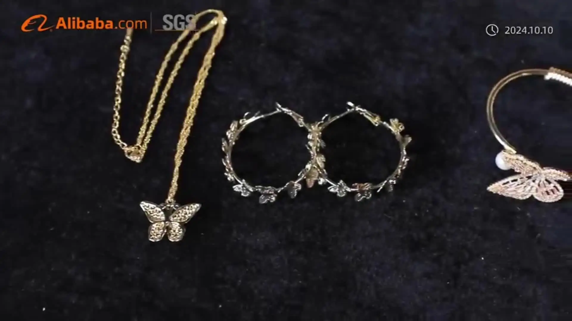 Fashion Jewelry Women Gold Plated Diamond Stainless Steel Seven