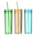 16oz Acrylic Cup Double Wall Plastic Cups With Lids