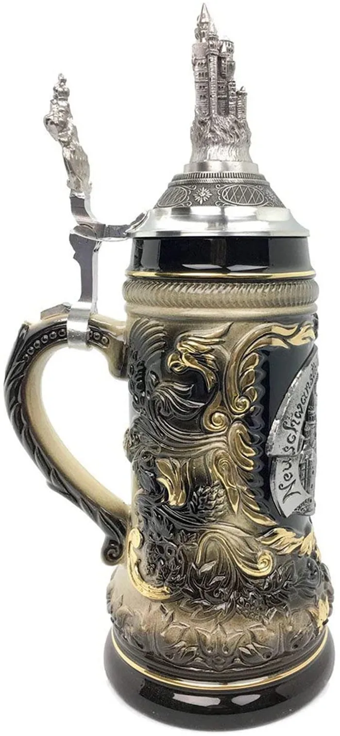 German Ceramic Beer Steins Made Collectible Ceramic Beer Stein With Lid