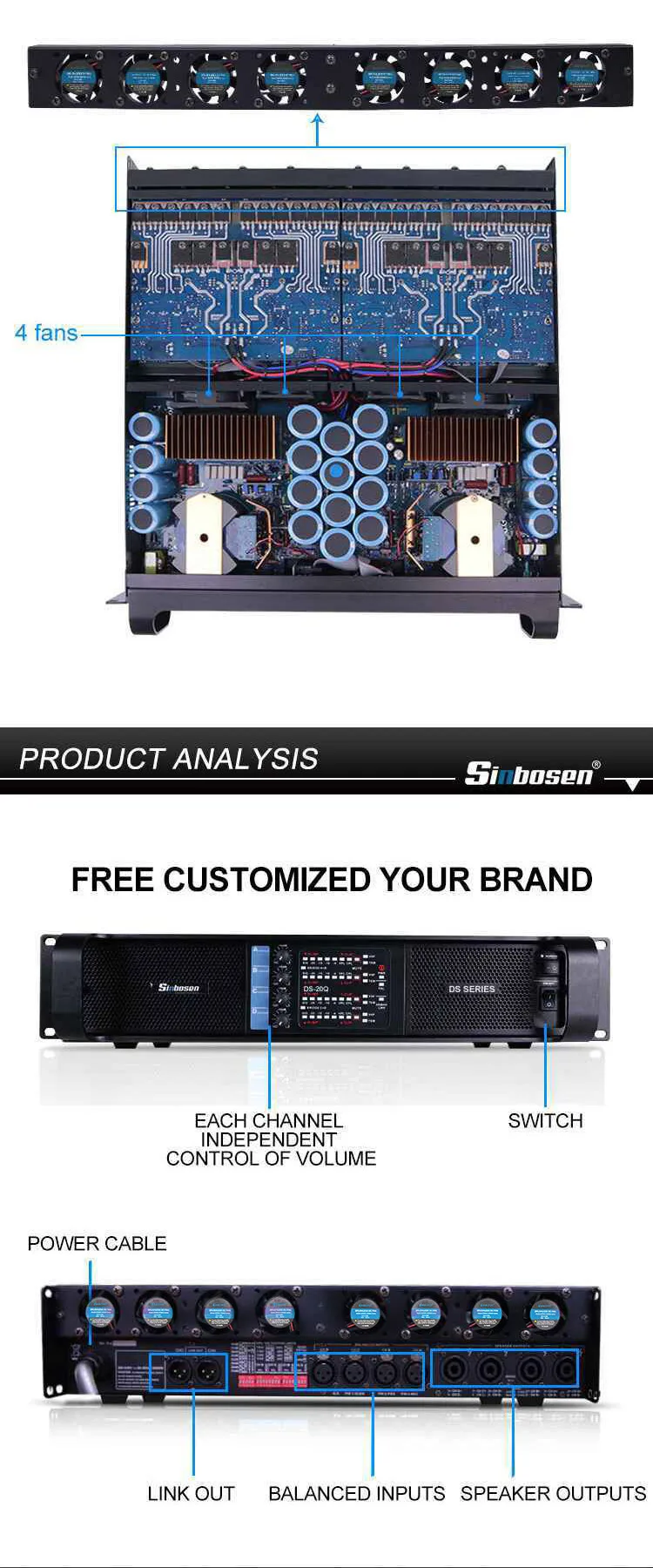 Aluminum Heat Sink 230v Subwoofer Amplifier Amplificateur De Puissance Buy Amplificateur De