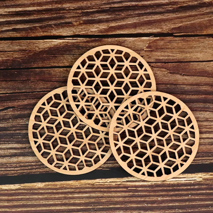 Oem/odm Laser Cut Blank Bamboo Coasters For Table Top Decor Buy