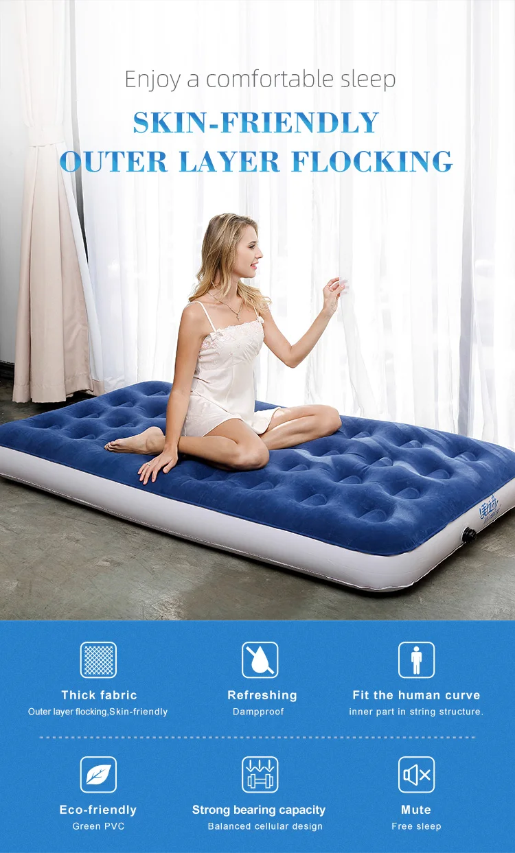 Mirakey Simple Design Pvc Inflatable Air Mattress Easy Carry Air Bed